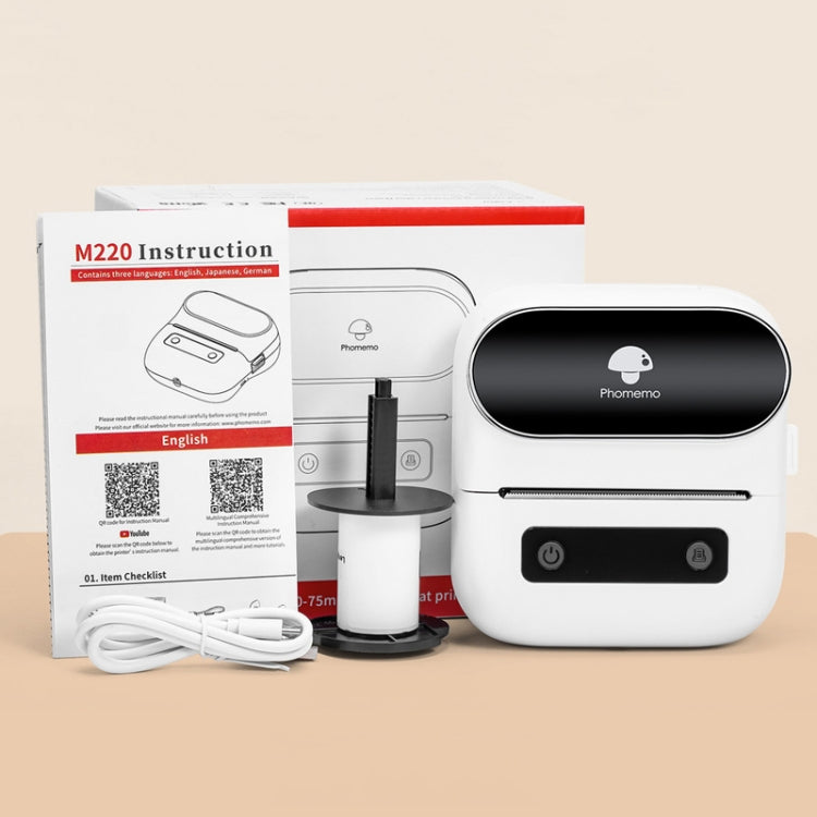 Phomemo M220 Schmuck- und Kleidungsetiketten Bluetooth Thermoetikettendrucker, M220