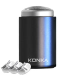 KONKA Mini Tragbarer Rasierer Outdoor Wasserdichter Herrenrasierer, Schwarz, Schwarz+1 Klingenaufsatz, Schwarz+3 Klingenaufsätze