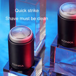 KONKA Mini Tragbarer Rasierer Outdoor Wasserdichter Herrenrasierer, Schwarz, Schwarz+1 Klingenaufsatz, Schwarz+3 Klingenaufsätze