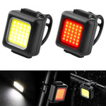 COB Lampenperlen Mini Mountainbike Licht USB Wiederaufladbar Fahrrad Wasserdicht MTB Straßenfahrrad Lampe, Weißer Scheinwerfer, Rotes Rücklicht, Weißer Scheinwerfer+Rotes Rücklicht