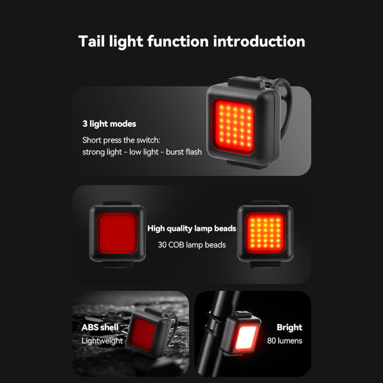 COB Lampenperlen Mini Mountainbike Licht USB Wiederaufladbar Fahrrad Wasserdicht MTB Straßenfahrrad Lampe, Weißer Scheinwerfer, Rotes Rücklicht, Weißer Scheinwerfer+Rotes Rücklicht