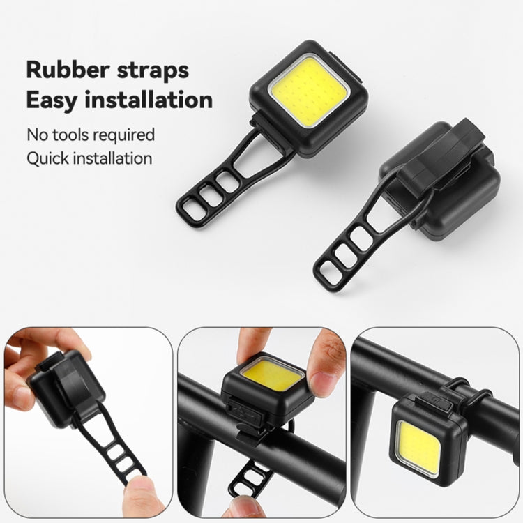 COB Lampenperlen Mini Mountainbike Licht USB Wiederaufladbar Fahrrad Wasserdicht MTB Straßenfahrrad Lampe, Weißer Scheinwerfer, Rotes Rücklicht, Weißer Scheinwerfer+Rotes Rücklicht