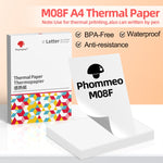 Für Phomemo M08F 200 Blatt Thermopapier Kompatibel mit MR.IN Brother Pocket Jet / MT800, A4 Thermopapier, Gefaltetes A4 Thermopapier, Brief Thermopapier, Gefaltetes Brief Thermopapier