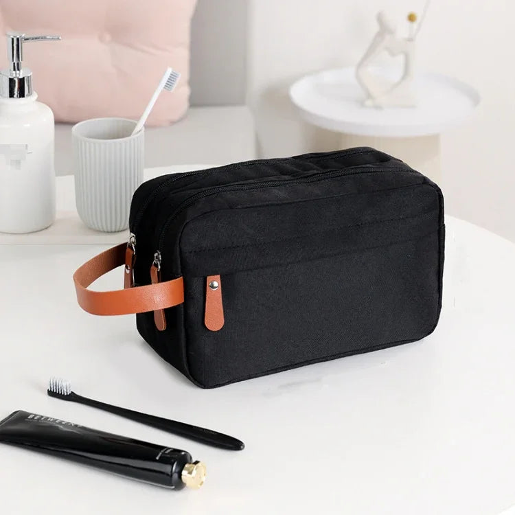Doppellagige Reise-Kulturtasche für Herren, Reiseaccessoires, tragbare, feuchtigkeitsbeständige Tasche