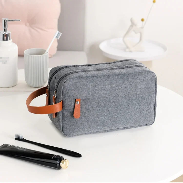 Doppellagige Reise-Kulturtasche für Herren, Reiseaccessoires, tragbare, feuchtigkeitsbeständige Tasche