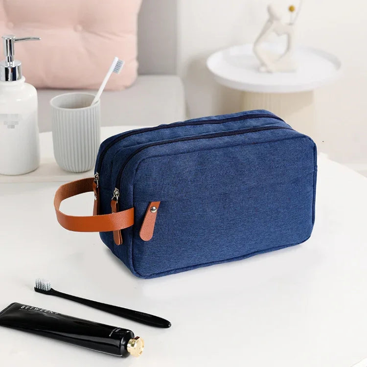 Doppellagige Reise-Kulturtasche für Herren, Reiseaccessoires, tragbare, feuchtigkeitsbeständige Tasche