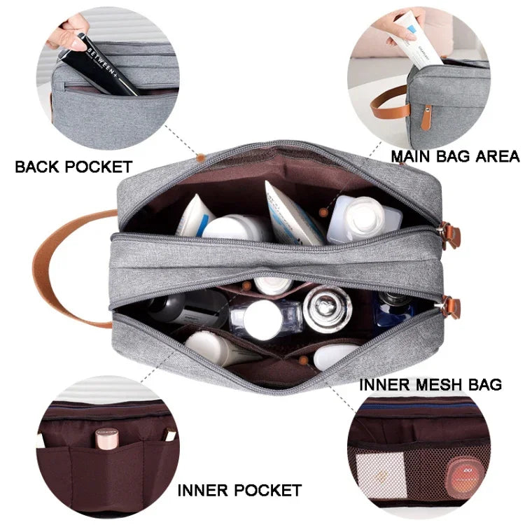 Doppellagige Reise-Kulturtasche für Herren, Reiseaccessoires, tragbare, feuchtigkeitsbeständige Tasche