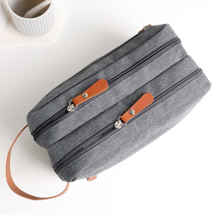 Doppellagige Reise-Kulturtasche für Herren, Reiseaccessoires, tragbare, feuchtigkeitsbeständige Tasche