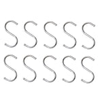 10pcs Multifunctional Stainless Steel Hooks Metal S-Shaped Hook, Large, Medium, Small