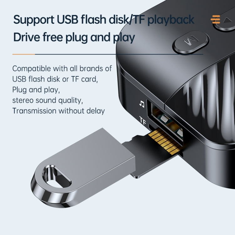 Digital Display Bluetooth 5.3 Audio Receiver Transmitter Support USB /TF Card MP3 Player, C68