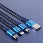 ROMOSS CB25 3 in 1 3,5A 8 Pin + Micro USB + Typ C/USB-C Kabel, 1m, 1,5m