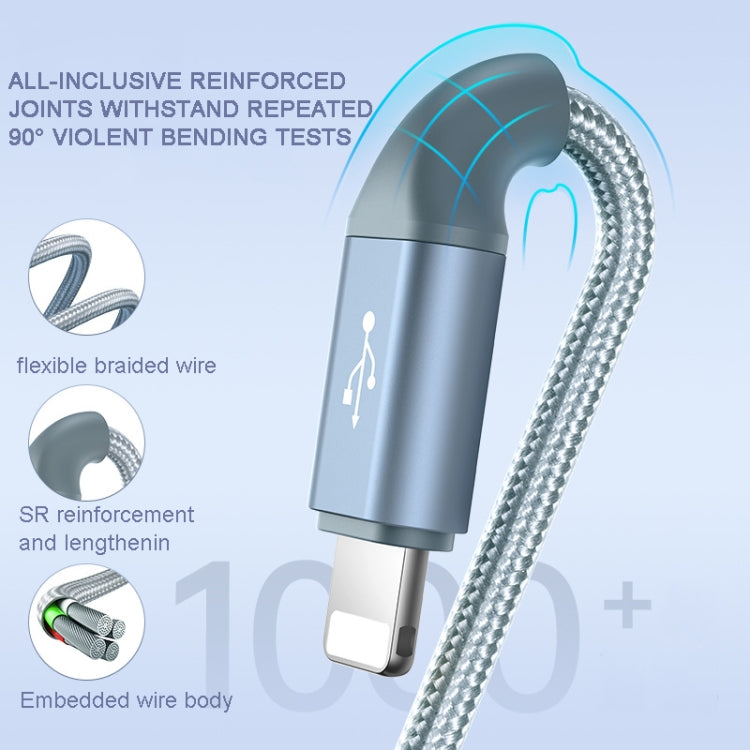 ROMOSS CB25 3 in 1 3,5A 8 Pin + Micro USB + Typ C/USB-C Kabel, 1m, 1,5m
