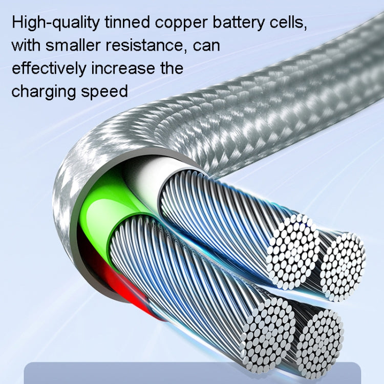 ROMOSS CB25 3 in 1 3,5A 8 Pin + Micro USB + Typ C/USB-C Kabel, 1m, 1,5m