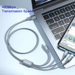 ROMOSS CB25 3 in 1 3,5A 8 Pin + Micro USB + Typ C/USB-C Kabel, 1m, 1,5m