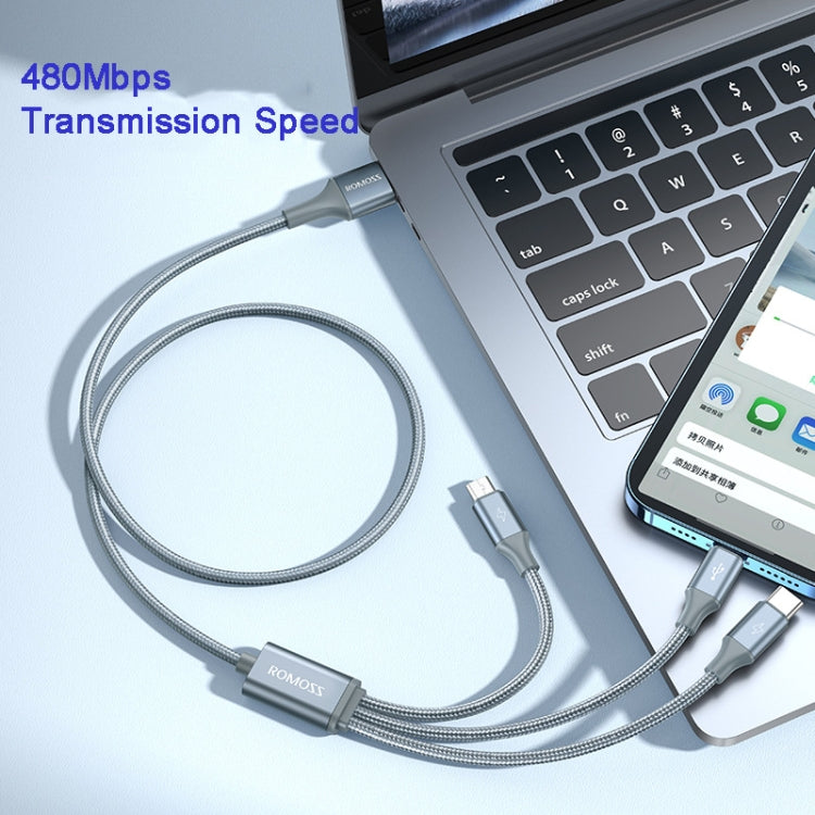 ROMOSS CB25 3 in 1 3,5A 8 Pin + Micro USB + Typ C/USB-C Kabel, 1m, 1,5m