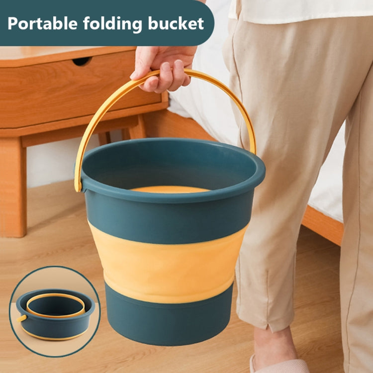 Medium 10L Faltbarer Verdickter Tragbarer Plastik Eimer Outdoor Angelbehälter Auto Reise Waschbehälter, Medium 10L