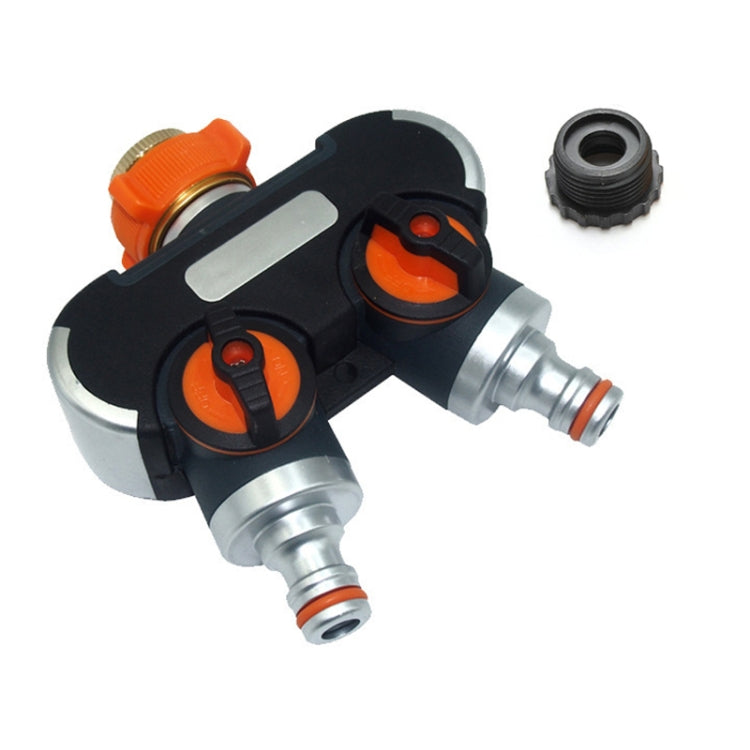 Garden Irrigation And Watering One Pass Two Faucet Water Divider, With Plastic Adapter, With Copper Adapter, With Thread European Connector, With Thread European Connector+Plastic Nipple Connector