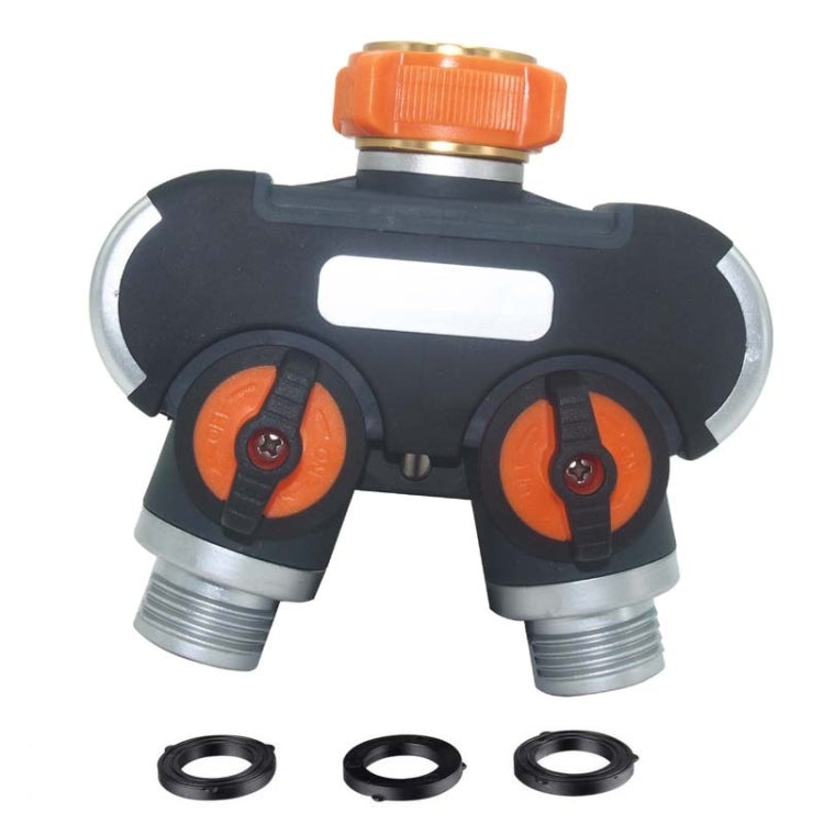 Garden Irrigation And Watering One Pass Two Faucet Water Divider, With Plastic Adapter, With Copper Adapter, With Thread European Connector, With Thread European Connector+Plastic Nipple Connector