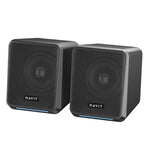 Havit A20 Plus Bunter Umgebungslicht-Kabelcomputer-Audio-Stereo-Surround-Sound-Lautsprecher, Schwarz, Bluetooth-Version