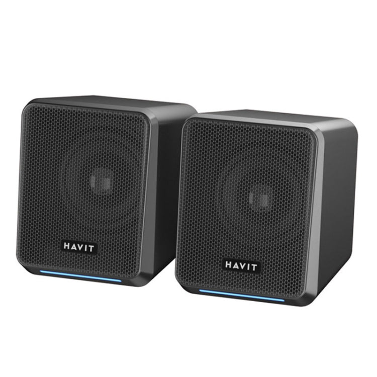 Havit A20 Plus Bunter Umgebungslicht-Kabelcomputer-Audio-Stereo-Surround-Sound-Lautsprecher, Schwarz, Bluetooth-Version
