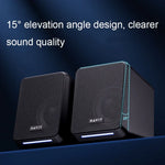 Havit A20 Plus Bunter Umgebungslicht-Kabelcomputer-Audio-Stereo-Surround-Sound-Lautsprecher, Schwarz, Bluetooth-Version