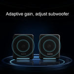 Havit A20 Plus Bunter Umgebungslicht-Kabelcomputer-Audio-Stereo-Surround-Sound-Lautsprecher, Schwarz, Bluetooth-Version