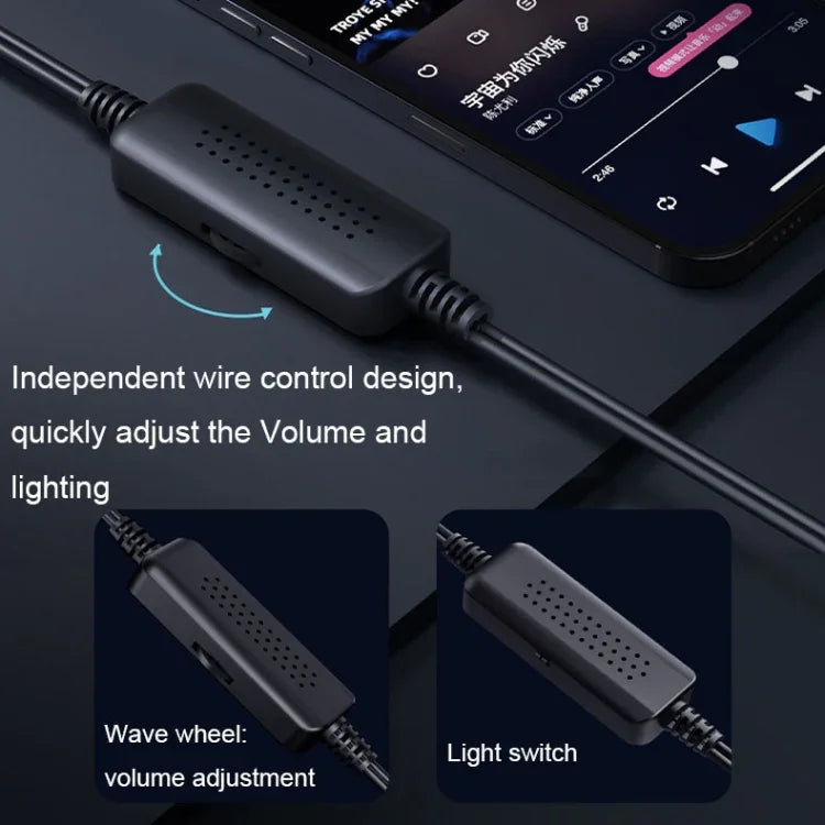 Havit A20 Plus Bunter Umgebungslicht-Kabelcomputer-Audio-Stereo-Surround-Sound-Lautsprecher, Schwarz, Bluetooth-Version
