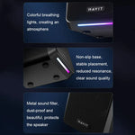Havit A20 Plus Bunter Umgebungslicht-Kabelcomputer-Audio-Stereo-Surround-Sound-Lautsprecher, Schwarz, Bluetooth-Version