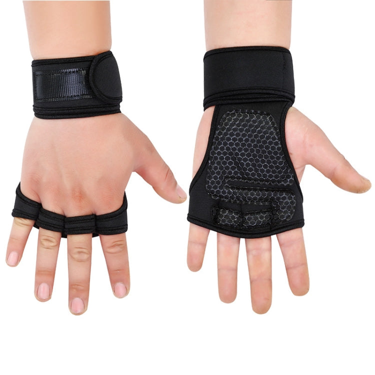 Hantel-Klimmzugstange Anti-Hornhaut Anti-Rutsch Handgelenk-Fitness-Vierfingerhandschuhe, M, L, XL