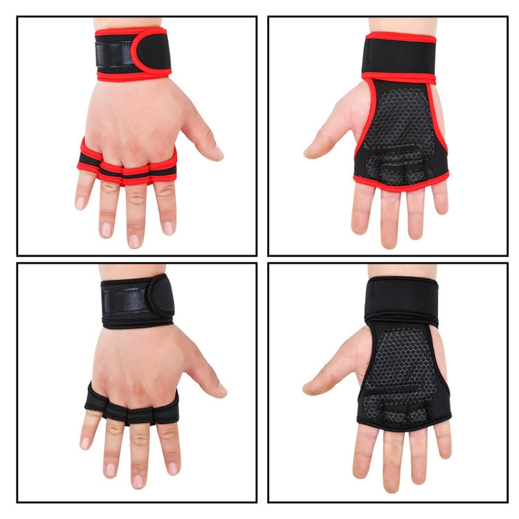 Hantel-Klimmzugstange Anti-Hornhaut Anti-Rutsch Handgelenk-Fitness-Vierfingerhandschuhe, M, L, XL