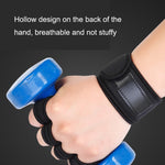 Hantel-Klimmzugstange Anti-Hornhaut Anti-Rutsch Handgelenk-Fitness-Vierfingerhandschuhe, M, L, XL