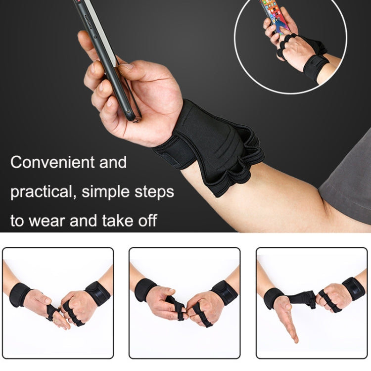 Hantel-Klimmzugstange Anti-Hornhaut Anti-Rutsch Handgelenk-Fitness-Vierfingerhandschuhe, M, L, XL