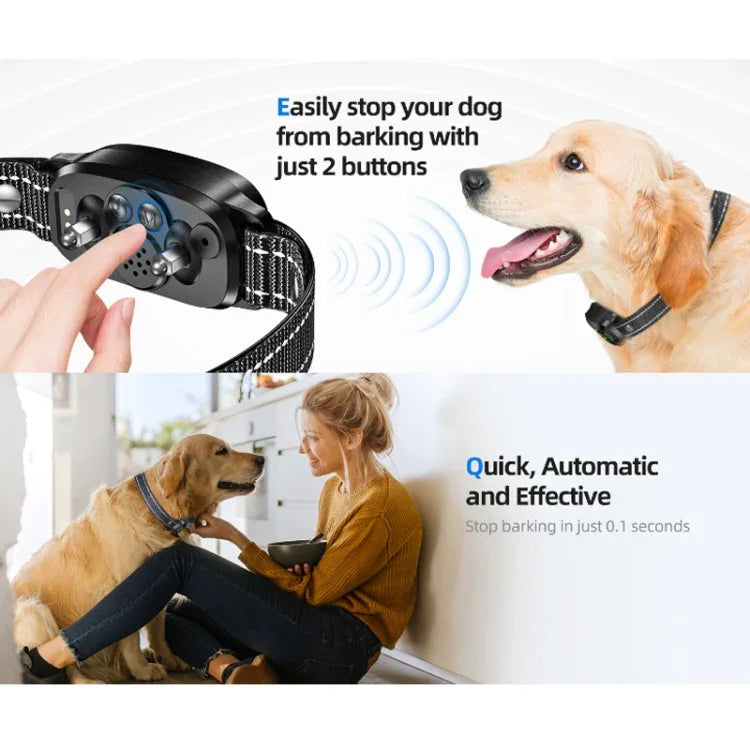 Wiederaufladbarer, wasserdichter Smart-Hundetrainer mit Farbbildschirm und Bellstopper