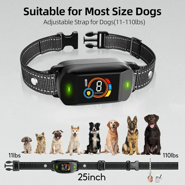 Wiederaufladbarer, wasserdichter Smart-Hundetrainer mit Farbbildschirm und Bellstopper