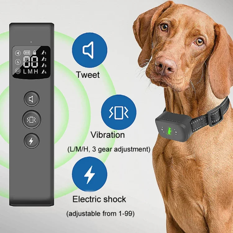 Intelligenter, wasserdichter Hundetrainer mit Elektroschockfunktion, wiederaufladbar, ferngesteuerter Bellstopper