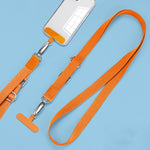 Handy Messenger Lanyard verstellbarer breiter Halsriemen, Matcha Grün, Edelstein Blau, Dunkellila, Orange, Silber, Klassisch Schwarz