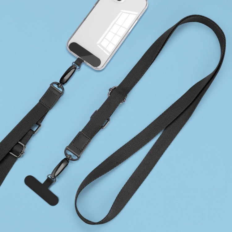 Handy Messenger Lanyard verstellbarer breiter Halsriemen, Matcha Grün, Edelstein Blau, Dunkellila, Orange, Silber, Klassisch Schwarz
