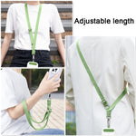 Handy Messenger Lanyard verstellbarer breiter Halsriemen, Matcha Grün, Edelstein Blau, Dunkellila, Orange, Silber, Klassisch Schwarz