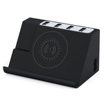 PD 20W + QC 3.0 kabelloses Laden + 6-Port Multifunktionsladegerät, Schwarz