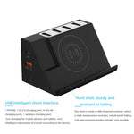 PD 20W + QC 3.0 kabelloses Laden + 6-Port Multifunktionsladegerät, Schwarz