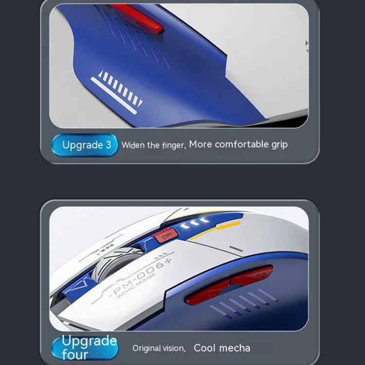 Inphic F9 Mecha Kabellose Maus, Ladefähige Büro-Gaming-Maus, F9 Mecha