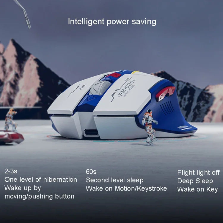 Inphic F9 Mecha Kabellose Maus, Ladefähige Büro-Gaming-Maus, F9 Mecha