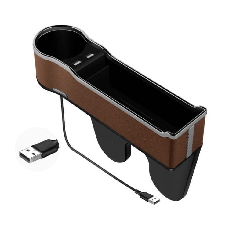 Car Seat Gap Storage Box Multifunctional Mobile Phone USB Charger, Standard Black, Standard Red, Standard Beige, Standard Brown, QC3.0 Black, QC3.0 Red, QC3.0 Beige, QC3.0 Brown