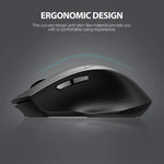 Inphic DR01 Bluetooth 3 Modi kabellose Maus Aufladbar Leise Büro Spiel Laptop Computer Heimgebrauch, DR01 (Schwarz)