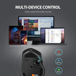 Inphic DR01 Bluetooth 3 Modi kabellose Maus Aufladbar Leise Büro Spiel Laptop Computer Heimgebrauch, DR01 (Schwarz)