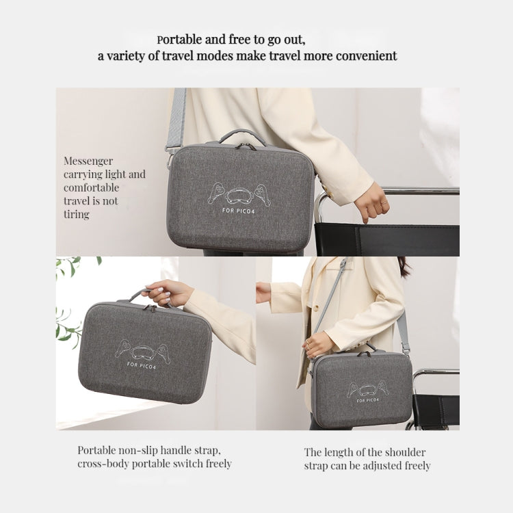 Für PICO 4 VR Integrierte Aufbewahrungstasche Messenger Bag Hartschalen-Schutzbox, Für PICO 4 Hartschalen-Tasche
