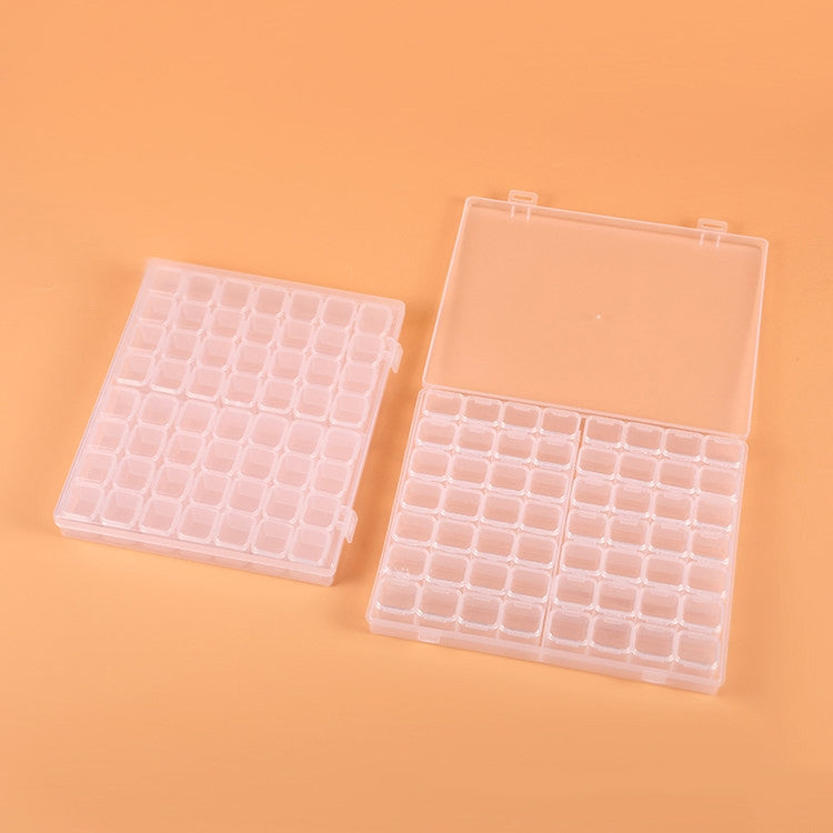 56 Fächer Transparenter Kunststoff-Organizer Schmuck Nail Art Strass Perlen Aufbewahrungsbox, Transparent, Farbig