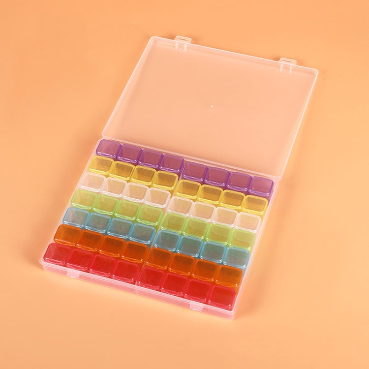 56 Fächer Transparenter Kunststoff-Organizer Schmuck Nail Art Strass Perlen Aufbewahrungsbox, Transparent, Farbig