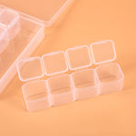 56 Fächer Transparenter Kunststoff-Organizer Schmuck Nail Art Strass Perlen Aufbewahrungsbox, Transparent, Farbig