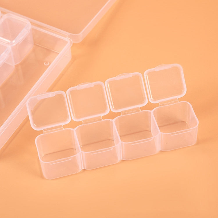 56 Fächer Transparenter Kunststoff-Organizer Schmuck Nail Art Strass Perlen Aufbewahrungsbox, Transparent, Farbig